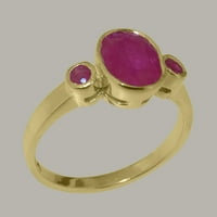 Britanci napravio je 10k žuto zlatni prsten sa prirodnim prstenom rubin ženskim rubin - Opcije veličine