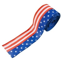 Patriotska žična ruba traka 2,5 Vintage vrpce USA zastava zvijezde prugasta ukrasna vrpca za dan sjećanja