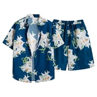 Sanbonepd muške košulje za cvijeće Havajska setovi casual gumb niz majicu i kratke hlače