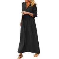 Koaiezne haljine za žene plus veličine Ženska solidna boja Long ssleeve Jednostavna casual duga košulja