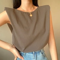 Amousa Fashion Womenska majica Solid casual bluza Seksi lančani nijansi za back bez košara majice za