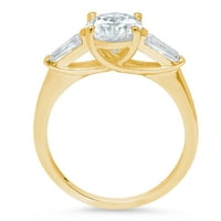 2.5ct ovalni rez bijeli safir 14K žuti zlatni godišnjica Angažova za montiranje kamena prstena veličine