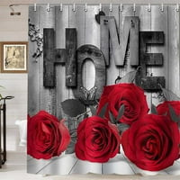 Crvena ruža za zavjese, vintage rustikalna drvena ploča leptir cvjetni buket romantični dan valentina