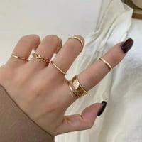 Biplut set Ženski zglobni prstenovi Geometrijski otvor Podesivi hip hop Spuštaj prsteni za prstenje