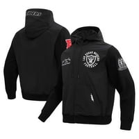 Muški Pro Standard Black Las Vegas Raiders Hybrid Woven punog zip hoodie