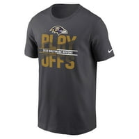 Muški Nike antracit Baltimore Ravens NFL doigravanje ikonična majica