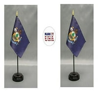 Napravljeno u sad. Maine 4 X6 minijaturni stolni i stolni zastava uključuju stalden za zastavu i maine