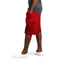 Muški kratke hlače Ležerne prilike ljeti više džep labav ravna alata s pet poena kratka gaćica crvena
