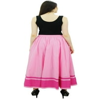 Bimba Ženska dugačka maxi suknja sa kontrastom boho suknja s elastičnim strukom