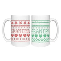 Baka i djed koja odgovara ružnim božićnim šalicama za kavu Poklon za bake i djedove i bake