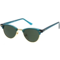 True Vintage Horne obrubljene poluovirne sunčane naočale zelena talna sočiva