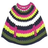 Hartstrings Girls Multi Color Chevron Print džemper Poncho Shaw
