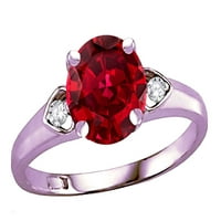 Star K Rood je stvorio Ruby Tri kamenog srčanog angažmana za vjenčani prsten u KT Rose Gold Veličina