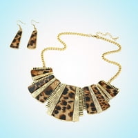 Ogrlica i naušnica za hemoton Moda Vintage Leopard ogrlica sa ogrlicama za lanac lančani nakit Set Leopard