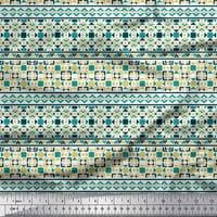 Soimoi Japan Crepe Satin tkanina Aztec Geometrijski tiskani tkaninski dvorište širom