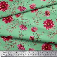 Limoi Poly Georgette Tkaninski listovi i Aster cvjetni ispis tkanine sa širokim dvorištem