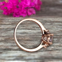 Morganitni zaručnički prsten sa čvrstim 10k ružinim zlatnim osvetljenjem prstena za rublje 1. Carat