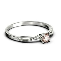 Infinity LOOP minimalistički 0. Karat Round Cut morgarite zaručnički prsten, upleten vjenčani pojas