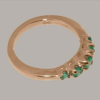 Britanci izrađeni 14k ružičarski zlatni prirodni smaragdni prsten za žene - Opcije veličine - veličine