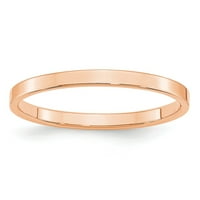 14k Rose Gold ravni obični klasični vjenčani prsten veličine 8.5