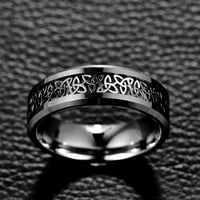 Muški keltski čvor srebrni i crnički prstenovi za karbidne prstenove od crnog volframa veličine 7-12