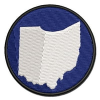 Državna silueta iz Ohio-a aplicira višebojna vezena pegla-na patch malim
