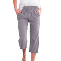 Ženske hlače Sawvnm Fashion Žene Ležerne prilike pune boje elastične labave hlače Ravne široke pantalone