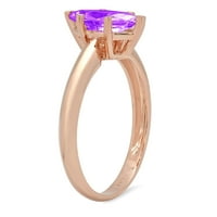 1CT Marquise Cut ljubičasti prirodni ametist 18K ružičasto zlatne godišnjice zaručničke prstene veličine
