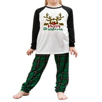 Božićna porodica koja odgovara Pajamas s dugim rukavima PJ Set Festival Party Sleep Bages Slatka elk