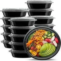 [Pack] OZ plastični obrok Sap kontejneri sa poklopcima - okrugla spremnik za skladištenje hrane Mikrovalna