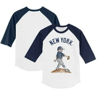 Toddler Tiny Turpap bijela mornarica Njujork Yankees Clemente 3 majica sa 4 rukava