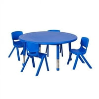 Resursi za rano djetinjstvo ELR14406P4X12-BL 45IN. Okrugla stola za djelatnost smole sa četiri unutra.