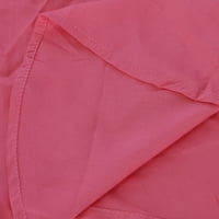 Ženski vrhovi Trendy Solid Boja kratka rukava Udobna prozračna košulja s V-izrezom Proljeće ružičasta