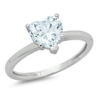 1CT srce rez plave simulirani dijamant 18k bijeli zlatni godišnjički angažman prsten veličine 9.25