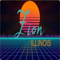 Zion Illinois Vinil Decal Stiker Retro Neon Dizajn