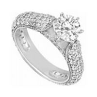 Dijamantni zaručni prsten 14k bijelo zlato, 1. CT - Veličina 8
