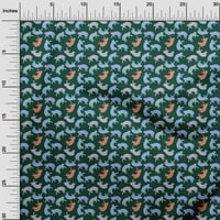 Onuone pamuk poplin twill tamnozelene tkanine životinjski mačka zanatske projekte Dekor tkanina tiskano