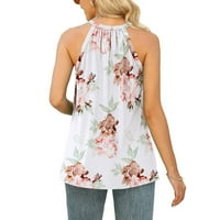 Ženski ljetni Halter vrat Cami Tank TOP izdubljeni cvjetni čipkasti patchwork Casual majice bez rukava