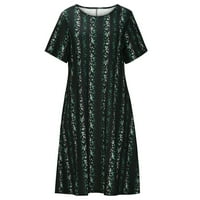Žene Ležerne mini haljine kratki rukav kvadratni vrat nagnuta resiirana midi haljina struk visoki ruff