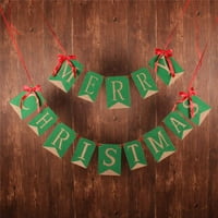 Sretan božićni bander sa crvenim lukovima - sretan božićni ukras za baneru za zidni stablo kamina