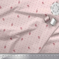 Soimoi ružičasti poliester Crepe tkanine BERIRES & DOTS Tkanini otisci sa dvorištem širom
