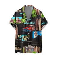 Muška labava fit košulja rever pulover Havajska plaža Prodaja tropskog krajolika Print Tees Modni ljetni