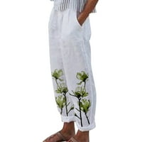 Ženske hlače Trendy sa džepovima Pamuk, ravno na ležernim dugim printom, labava casual pant