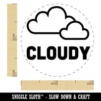 Cloudy Cloud Weather Dayner Samo-inking gumenog mastišta STAMPER - smeđa tinta - Mini