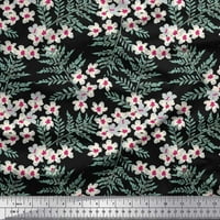 Soimoi viskoza šifon tkanina odlazi i bijeli cvjetni cvjetni ispis tkanine od dvorišta široko