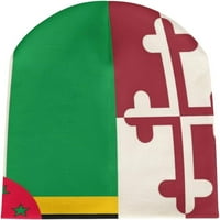 Dominika Maryland zastava Unise pletena šešir toplo tiskovina Beanie Hat loll loll cop za biciklističke