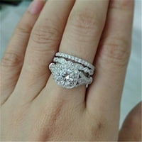 ZTTD prsten set cirkonije vjenčani prsten za angažovanje nakita pokloni za žene srebro
