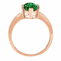 2.5ct Marquise Cut zeleni simulirani smaragd 14K ružičastog godišnjice ružičastog ruža za angažman prsten