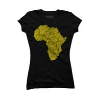 Afrički kontinent - Zlatni juniors, Crni grafički tee - Dizajn od strane ljudi s
