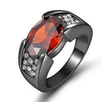 Yebay Man Cool Big Red Rhinestone Inlaid nakit prstena za prstenje veličine 8-12-9